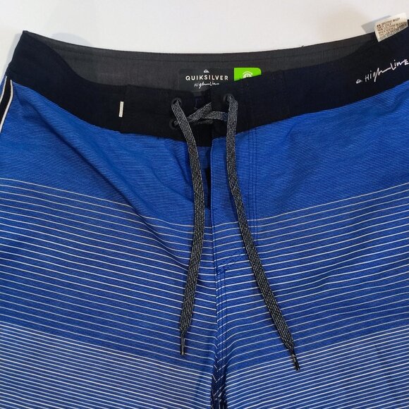 Quiksilver board short men's size 29 blue white stripes Dryflight - Picture 2 of 16